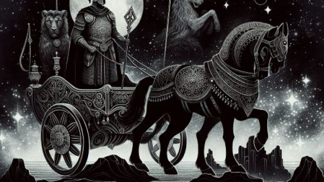 Illustrazione ispirata al Carro dei tarocchi. © Immagine creata con Dall-E