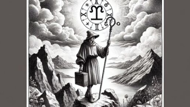 Illustrazione ispirata al Matto dei tarocchi. © Immagine creata con Dall-E