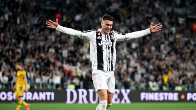 Dusan Vlahovic esulta dopo un gol © Juventus FC