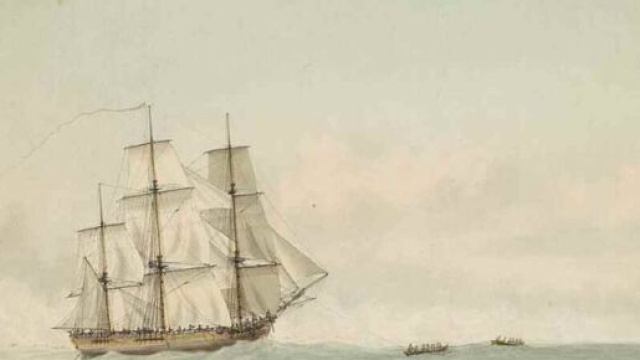 Litografia adell'Endeavour, la nave di James Cook - © Wikimedia Commons.