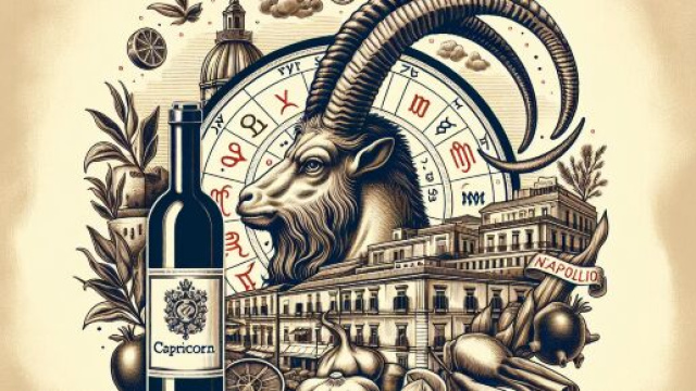 Numero 45 della Smorfia napoletana, 'o vino bbuono per il Capricorno.  Immagine creata con Dall-E