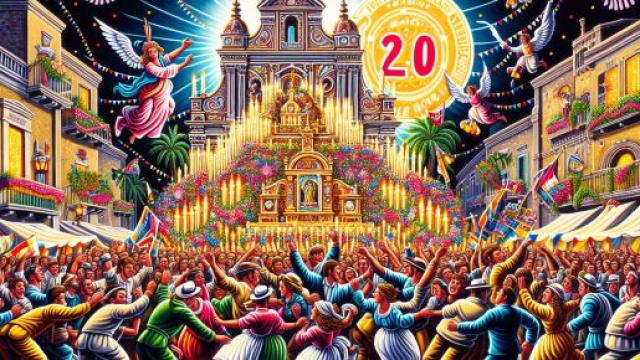 Numero 20 della Smorfia napoletana, 'a festa, per la Vergine. © Immagine creata con Dall-E