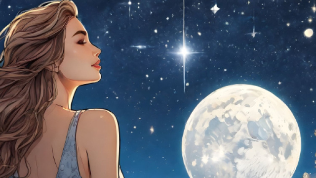 Figura di donna con luna piena all'orizzonte - © Pixabay.