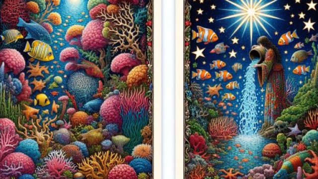 La carta della Stella e il segno dell'Acquario. © Immagine creata con Dall-E