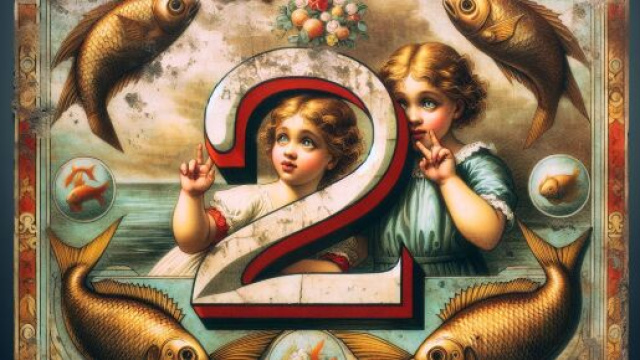 Numero 66 della Smorfia napoletana, 'e ddoje zetelle, per il segno Pesci. © Immagine creata con Dall-E