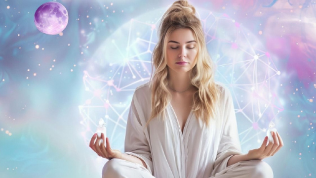 Donna seduta in meditazione © Pixabay