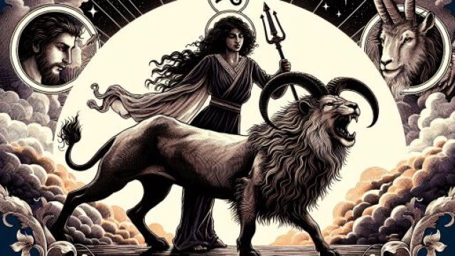 Una rielaborazione artistica del Capricorno e della Forza. © Immagine creata con Dall-E.