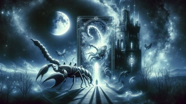 Immagine raffigurante la carta della Torre dei tarocchi, simbolo di trasformazione per lo Scorpione. © Immagine creata con Dall-E