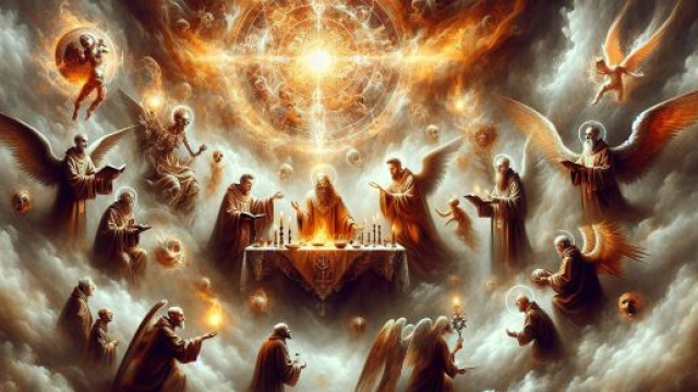 Numero 85 della Smorfia napoletana, le anime del Purgatorio, per il segno della Bilancia. © Immagine creata con Dall-E