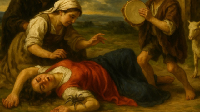 Una donna affetta da 'tarantismo' - Foto © creata con IA