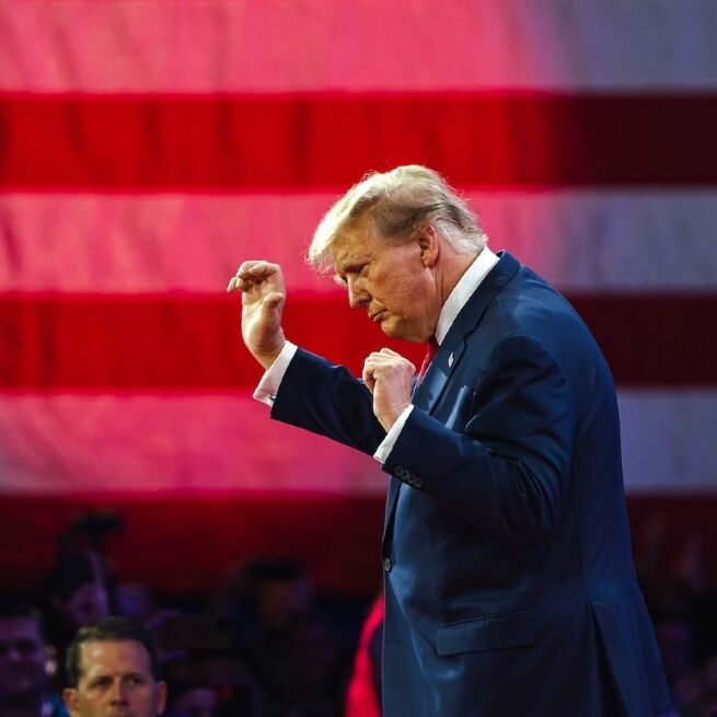 Donald Trump parla al CPAC nel febbraio del 2024. © Shutterstock