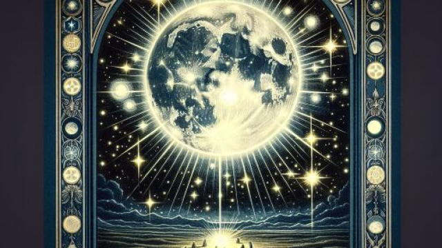 Illustrazione ispirata alla Luna dei tarocchi. © Immagine creata con Dall-E