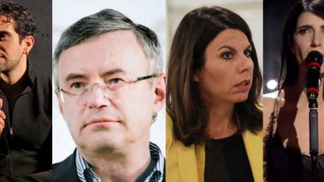 Mahmood, Alessandro Barbero e Geppi Cucciari (© Wikimedia commons), Giorgia (© Youtube Rai)