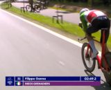 Filippo Ganna al Giro del Belgio © Screenshot Eurosport