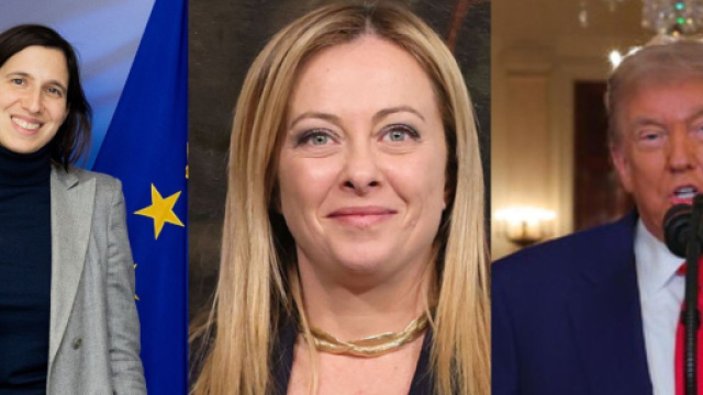 Elly Schlein, Giorgia Meloni e Donald Trump (© wikimedia commons)