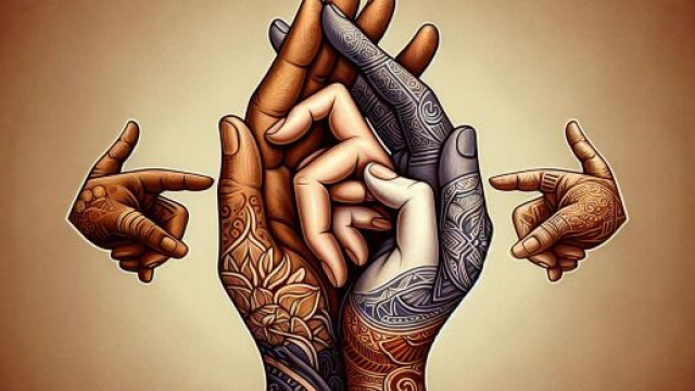 Numero 5 della Smorfia napoletana, la mano per i Gemelli. © Immagine creata con Dall-E