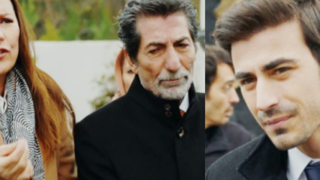 Guzide, Tarik e Dundar in Tradimento – Screenshot © Canale 5.