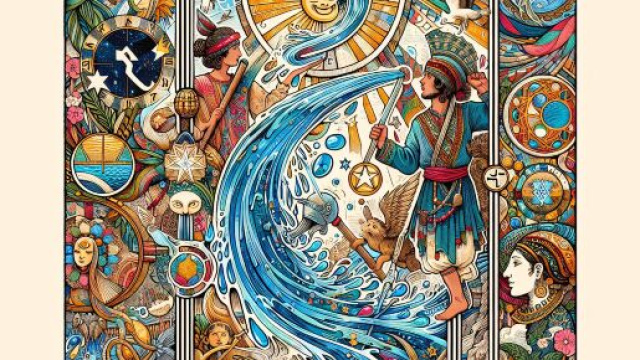 La carta del Mondo interpretata per l'Acquario. © Immagine creata con Dall-E
