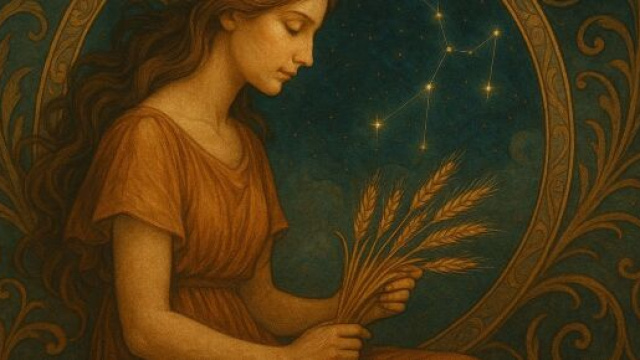 Illustrazione ispirata al segno zodiacale della Vergine. © Immagine creata con Dall-E