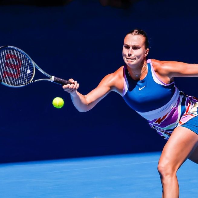 L'attuale numero uno al mondo Aryna Sabalenka a Melbourne nel 2023. ©Shutterstock