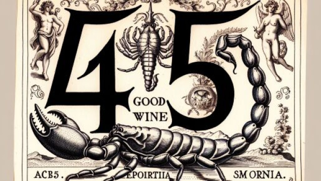 Numero 45 della Smorfia napoletana, Scorpione e 'o vino bbuono. © Immagine creata con Dall-E