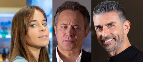 Chiara Petrone (Alessandra Masi), Eugenio Nicotera (Paolo Romano) e Pasquale De Simone (Simone Di Pasquale) – © Un posto al sole / Rai.