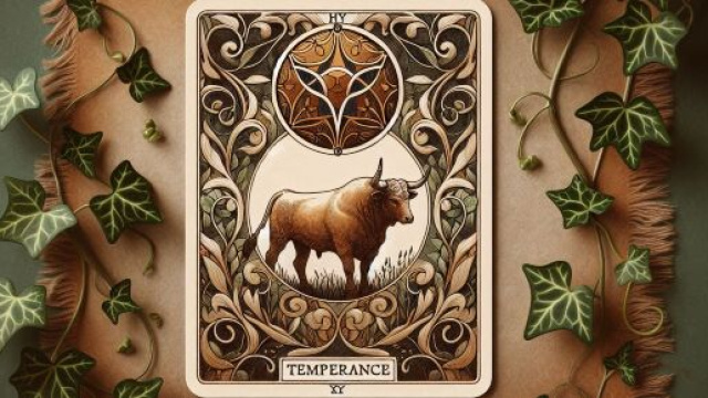 Carta dei tarocchi della Temperanza per il Toro. © Immagine creata con Dall-E