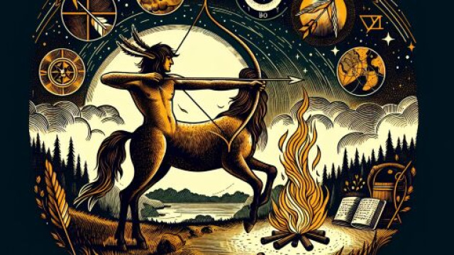 Illustrazione ispirata al segno zodiacale del Sagittario. &copy; Immagine creata con Dall-E
