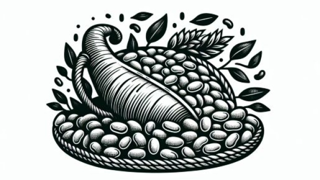 Numero 10 della Smorfia napoletana, 'e fasule per il segno dei Gemelli. &copy; Immagine creata con Dall-E