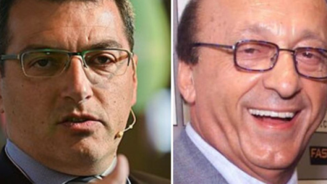 Damien Comolli e Luciano Moggi © Wikpedia e Facebook