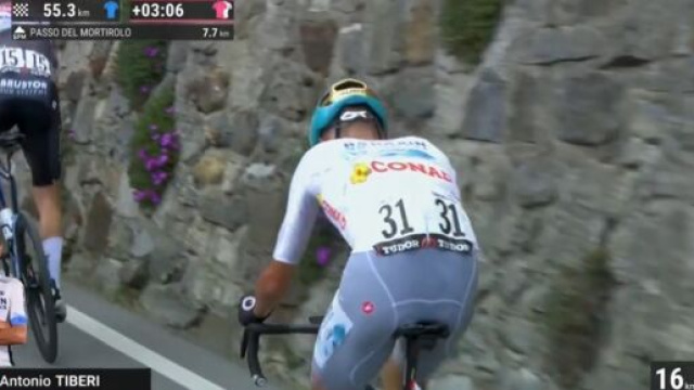 Antonio Tiberi al Giro d’Italia – © Eurosport (screenshot).