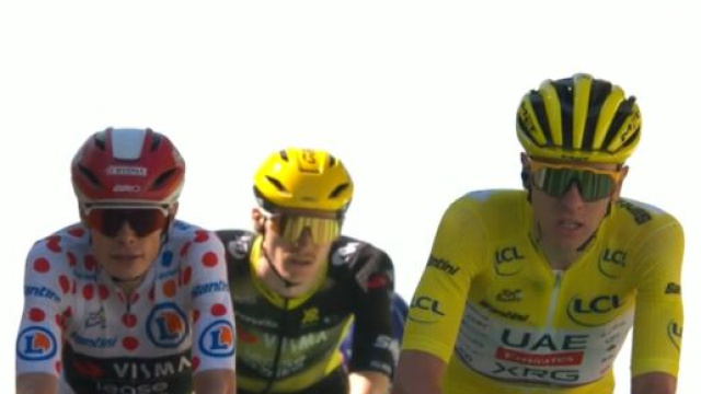 Jonas Vingegaard e Tadej Pogačar – © Screenshot Eurosport.