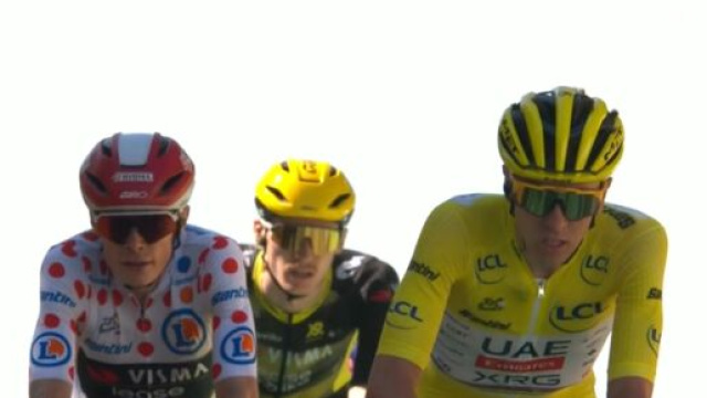 Jonas Vingegaard e Tadej Pogacar - © Screenshot Eurosport