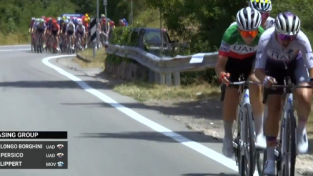 La fuga decisiva con Elisa Longo Borghini - © Screenshot Eurosport