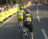 Tadej Pogačar e Jonas Vingegaard – © Screenshot Eurosport.