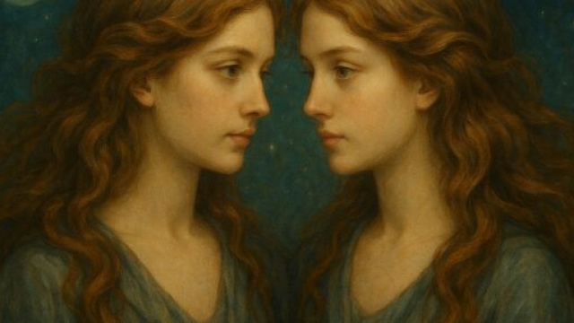 Illustrazione ispirata al segno zodiacale dei Gemelli. © Immagine creata con Dall-E