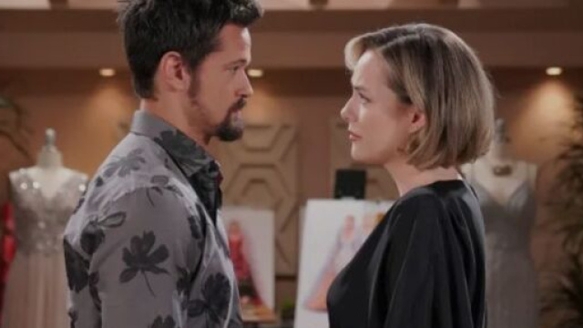 Thomas e Hope in una scena di Beautiful © Mediaset.