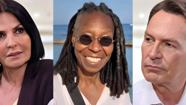 Marina (Nina Soldano), Whoopi Goldberg e Roberto (Riccardo Polizzy Carbonelli) - screenshot © Rai