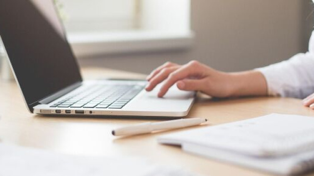 Una persona al computer, tra smart working ed e-learning – © Pixabay.