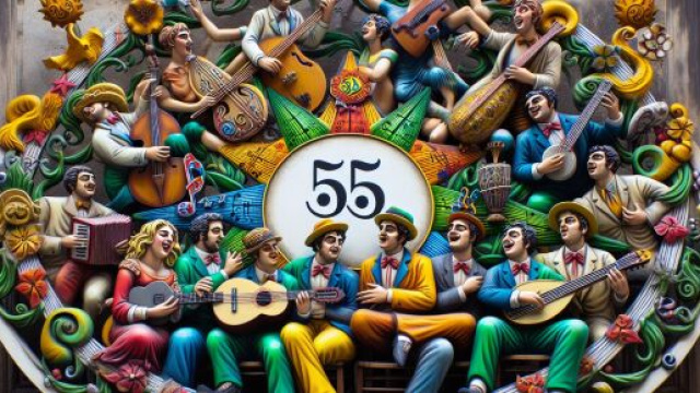 Numero 55 della Smorfia napoletana, 'a musica, per il segno dell'Acquario. &copy; Immagine creata con Dall-E