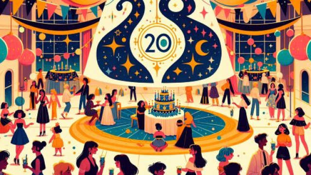Numero 20 della Smorfia napoletana, 'a festa per i Gemelli. © Immagine creata con Dall-E