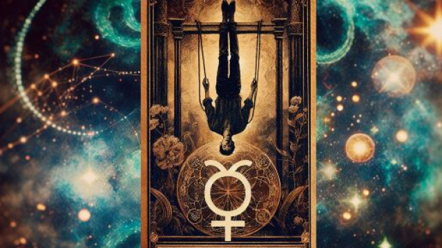 Immagine rappresentativa della carta dei tarocchi dell'Appeso per lo Scorpione il 25 luglio 2025. © Immagine creata con Dall-E