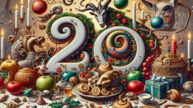 Numero 20 della Smorfia napoletana, 'a festa per il Capricorno. &copy; Immagine creata con Dall-E