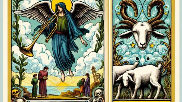 Capricorno guarda all'Arcano maggiore Giudizio per rinnovamento e risveglio. © Immagine creata con Dall-E