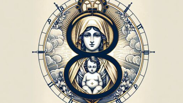 Numero 8 della Smorfia napoletana, 'a Maronna per i Gemelli. © Immagine creata con Dall-E