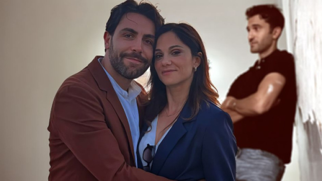 In primo piano Pino Chianese (Antimo Casertano) e Rosa Picariello (Daniela Ioia), sullo sfondo Damiano Renda (Luigi Miele) © Un posto al sole Rai