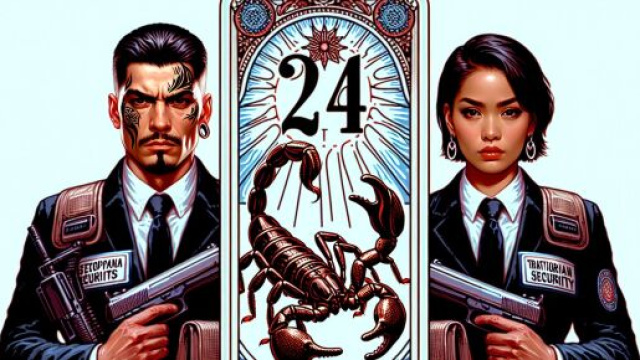 Numero 24 della Smorfia napoletana, le guardie per lo Scorpione. © Immagine creata con Dall-E