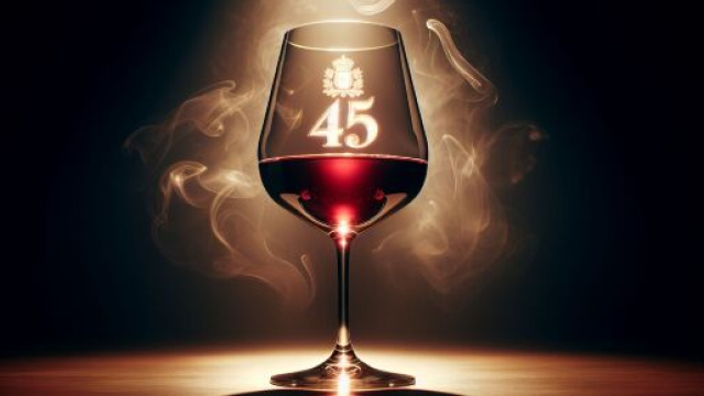 Numero 45 della Smorfia napoletana, 'o vino bbuono, per la Bilancia.  Immagine creata con Dall-E