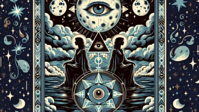 La Carta della Luna nei tarocchi illumina un cammino di scoperta per i Gemelli. © Immagine creata con Dall-E