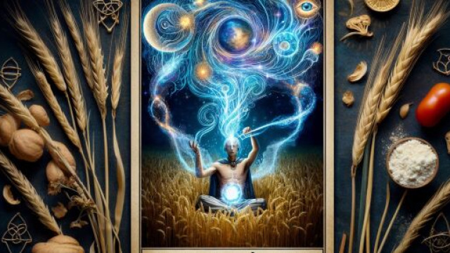 Carta dei tarocchi Il Mago interpreta il segno zodiacale della Vergine. © Immagine creata con Dall-E